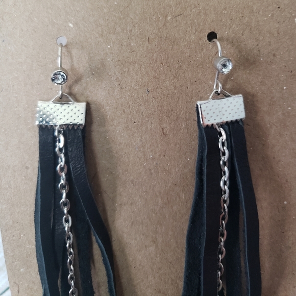 Genuine Leather Earrings - Picture 2 of 2